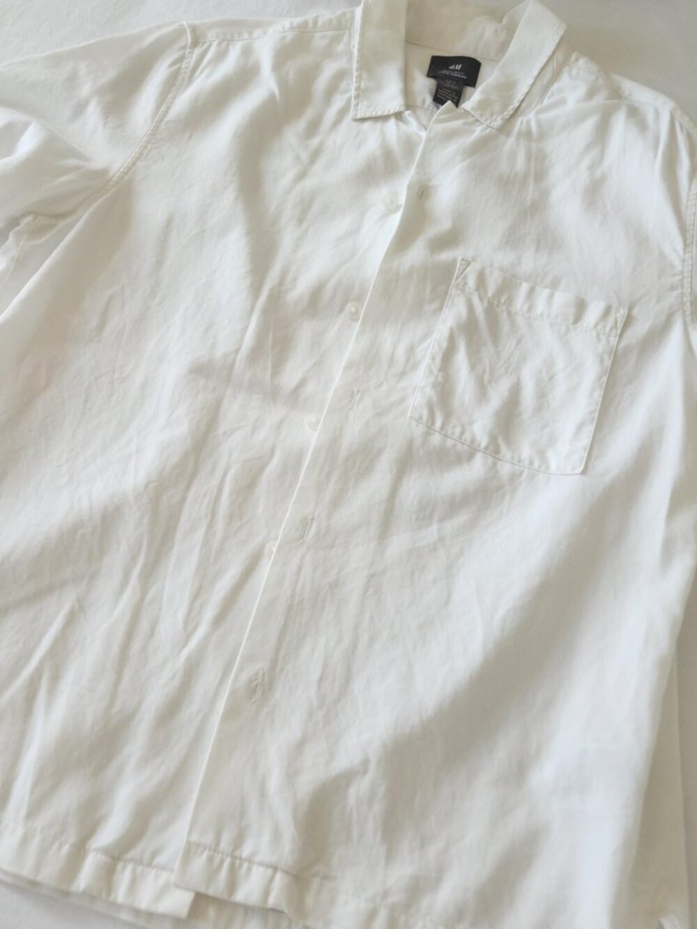 Mens white cotton short sleeve shirt